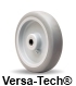 Soft, non-marking gray rubber (65A) on polypropylene core.
