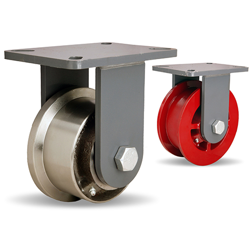 Track Wheel Casters | V-Groove, U-Grooved or Flanged